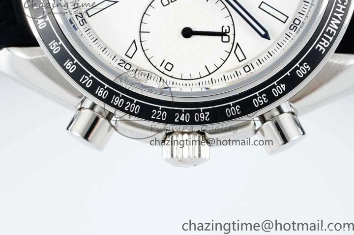 0111 Breathable Speedmaster Racing Master SS HKF Best Edition White Dial on Black Rubber Strap A 7815